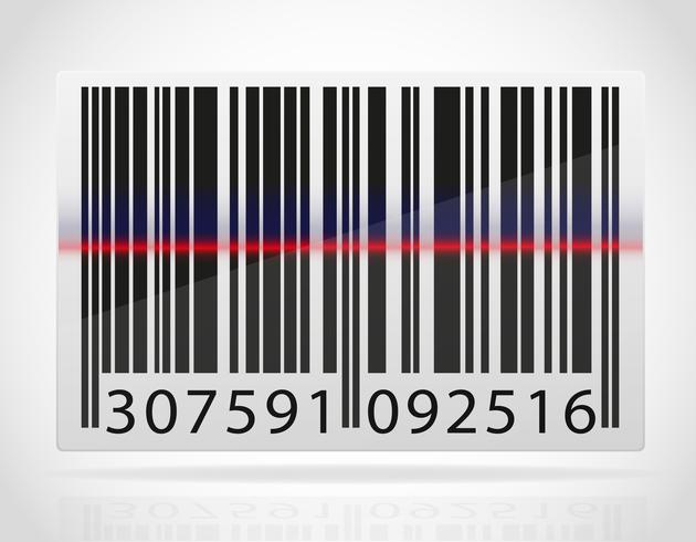 barcode with the strip from the laser vector illustration