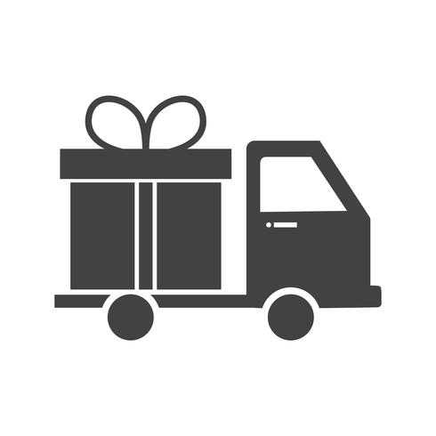 Delivery gift Glyph Black Icon vector