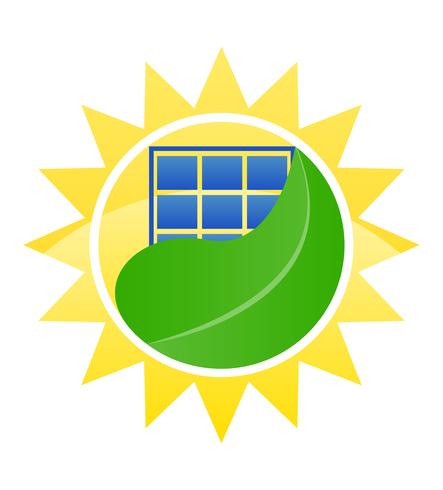 logo ecological solar energy vector illustration