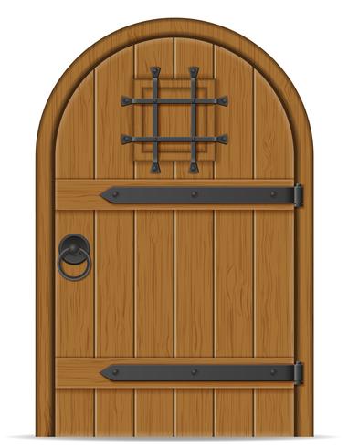 old wooden door vector illustration