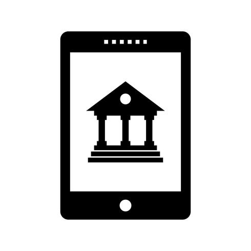 Mobile Banking Glyph Black Icon vector