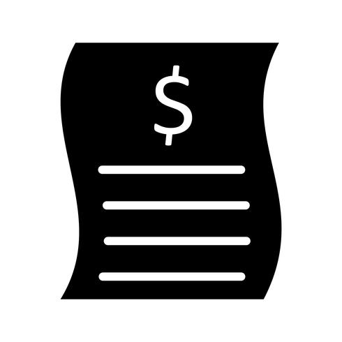 Bill Glyph Black Icon vector
