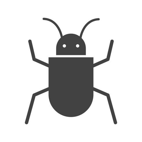 Bug Glyph Black Icon vector