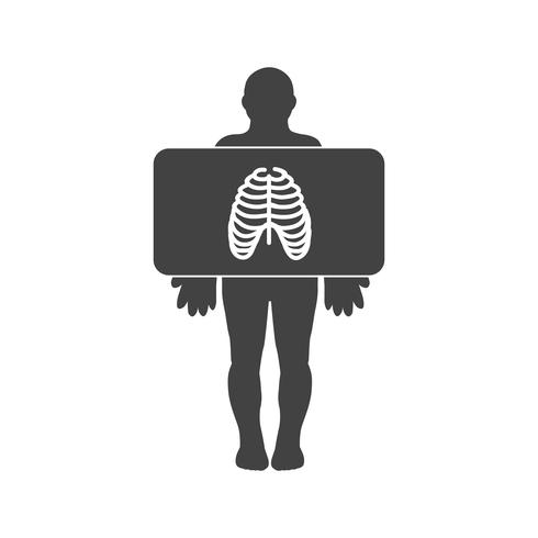 Chest X ray Glyph Black Icon vector