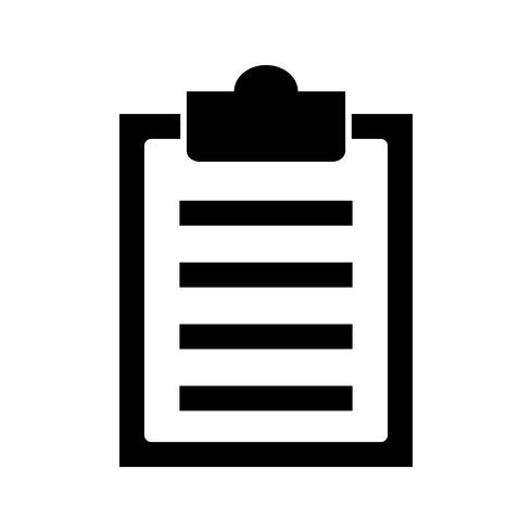 Clipboard list Glyph Black Icon vector