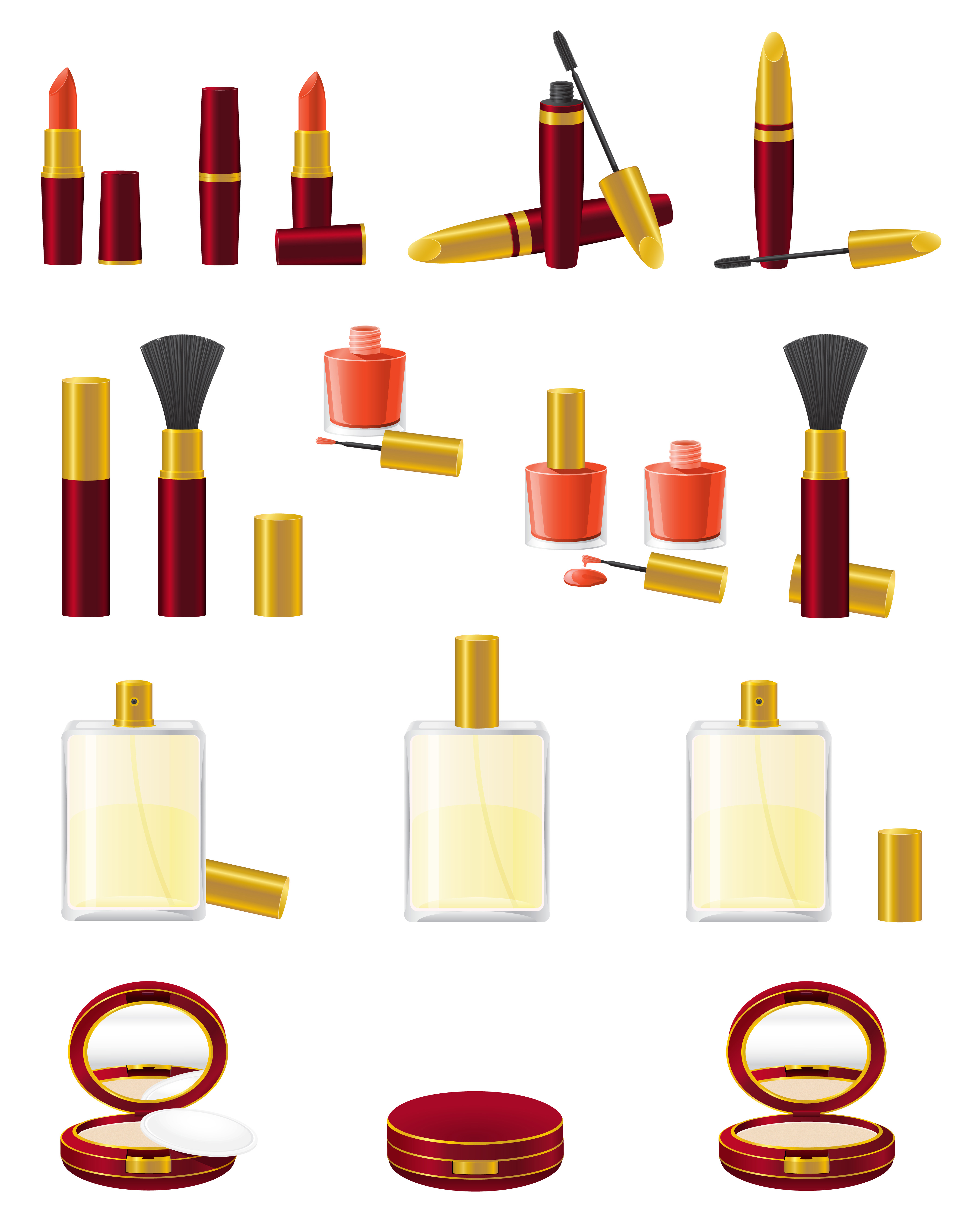 Download set icons cosmetics vector illustration - Download Free Vectors, Clipart Graphics & Vector Art