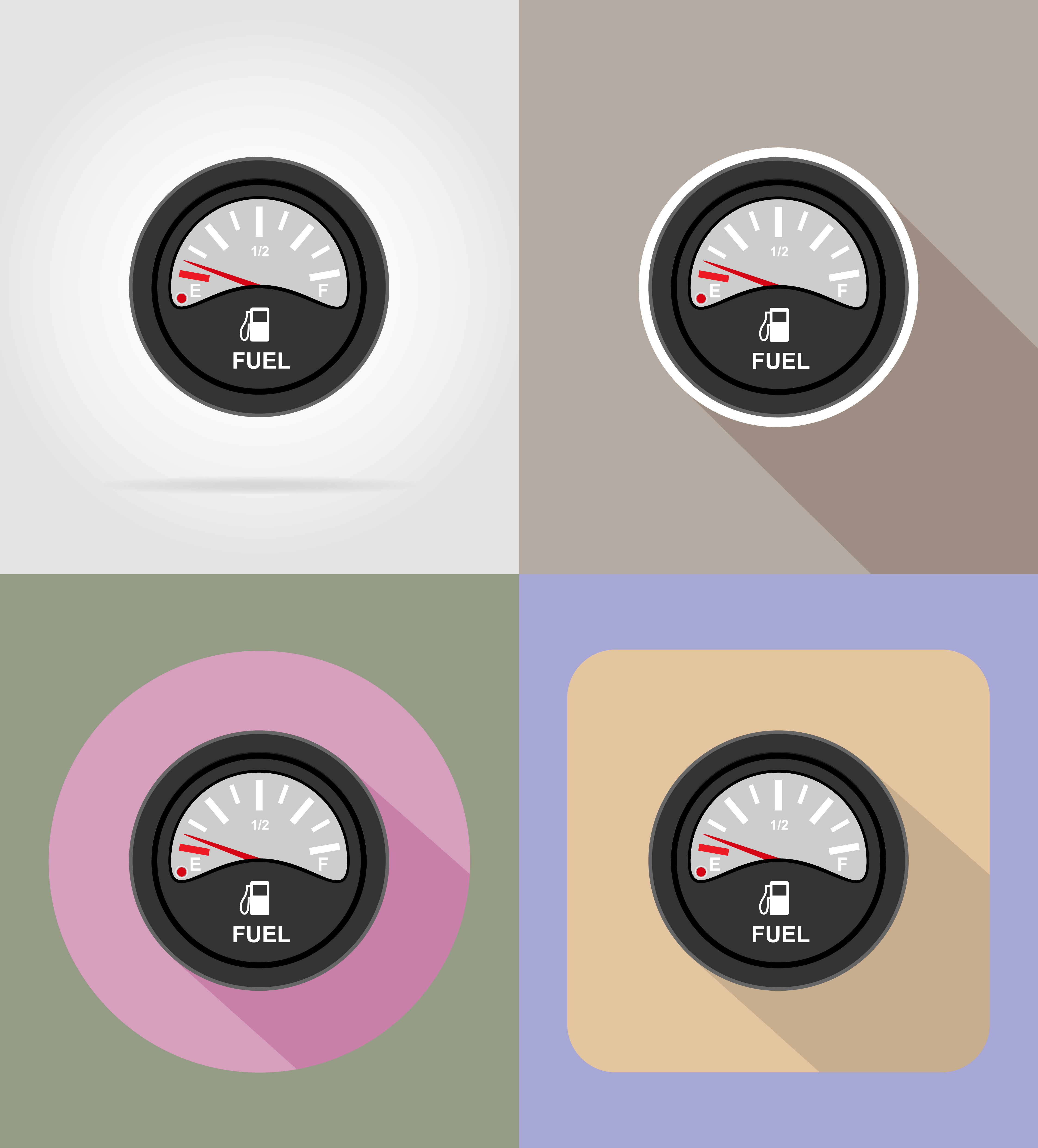 fuel level indicator flat icons vector illustration 512849 Vector Art