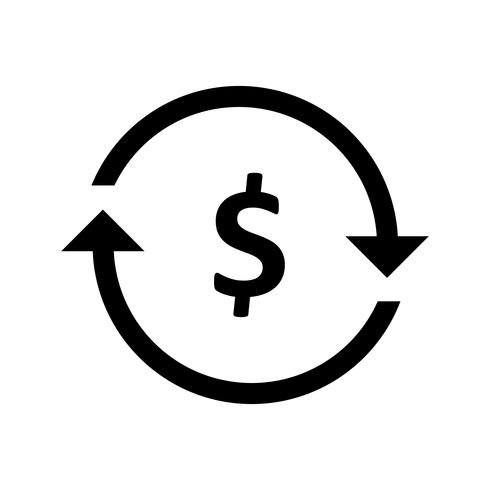 Currency exchange Glyph Black Icon vector