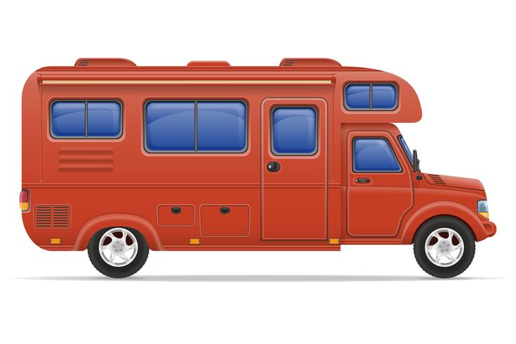 car van caravan camper mobile home vector illustration