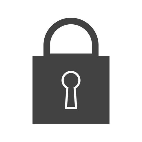 Closed padlock Glyph Black Icon vector