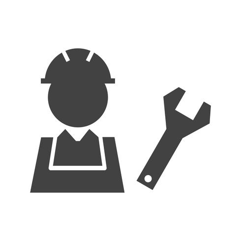 Under maintenance Glyph Black Icon vector