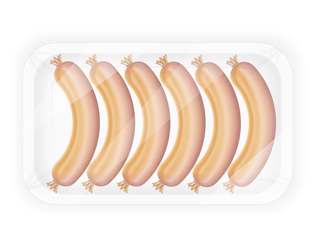 sausage in the package vector illustration