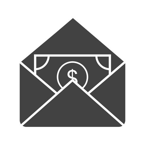 cash receiving Glyph Black Icon vector