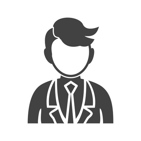 Business man Glyph Black Icon vector