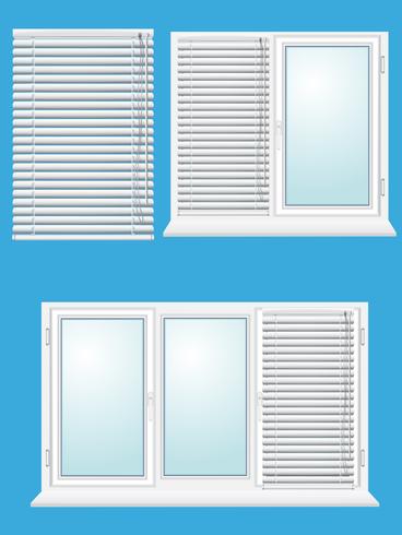 plastic window with jalousies vector