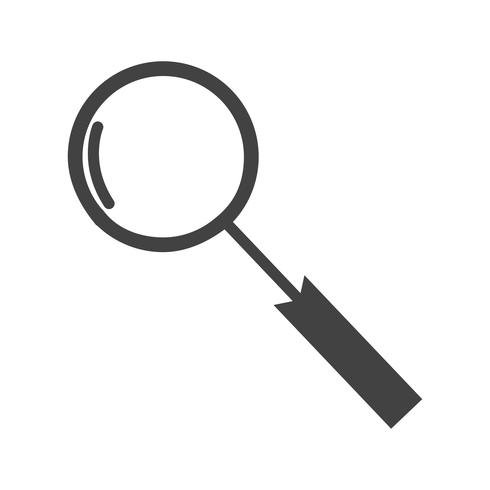 Magnifying glass Glyph Black Icon vector