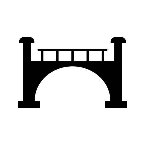 Bridge Glyph Black Icon vector