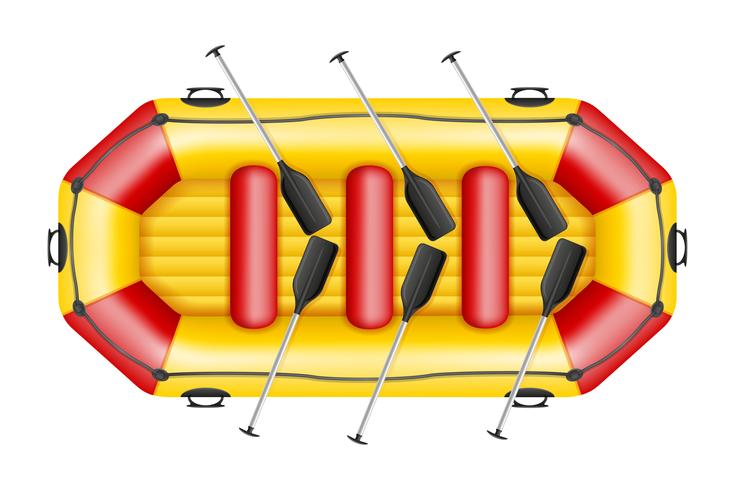 Ilustración de vector de bote de rafting inflable