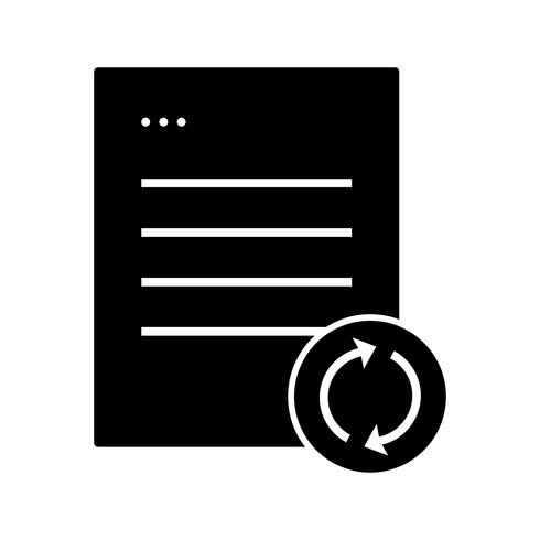 Actualizar página Glyph Black Icon vector