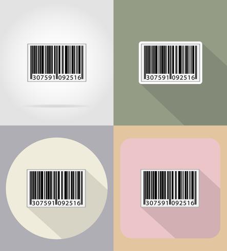 barcode flat icons vector illustration
