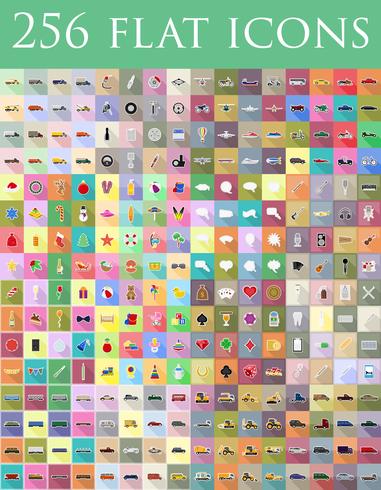 diverse set of flat icons vector illustration