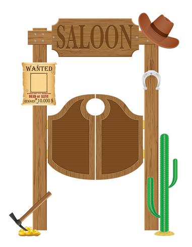 puertas en el oeste occidental salón ilustración vectorial vector