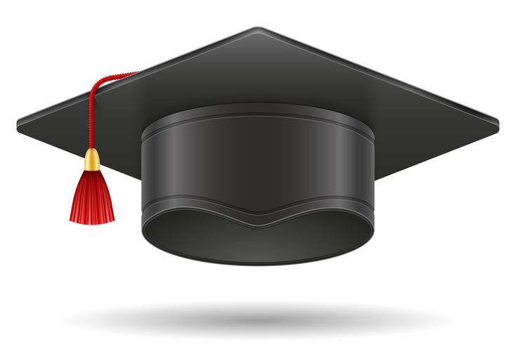 academic graduation mortarboard square cap vector illustration