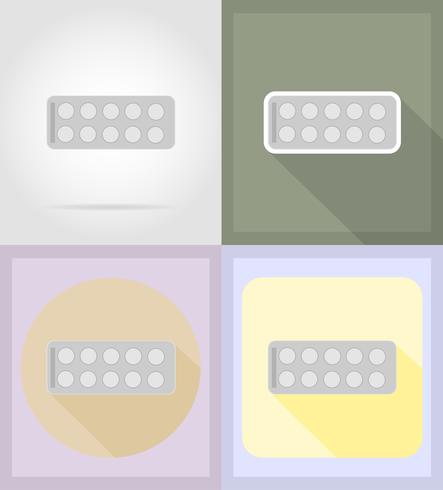 medical objects and equipment flat icons illustration vector