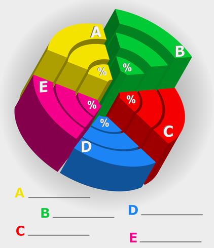 infografía multicolor visualmente envolvente 3d vector