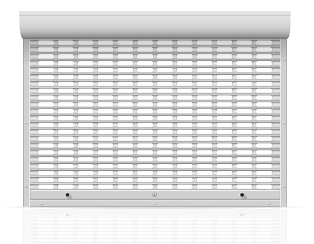 metal perforated rolling shutters vector illustration