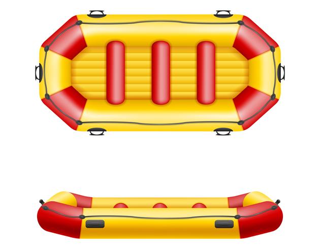 Ilustración de vector de bote de rafting inflable