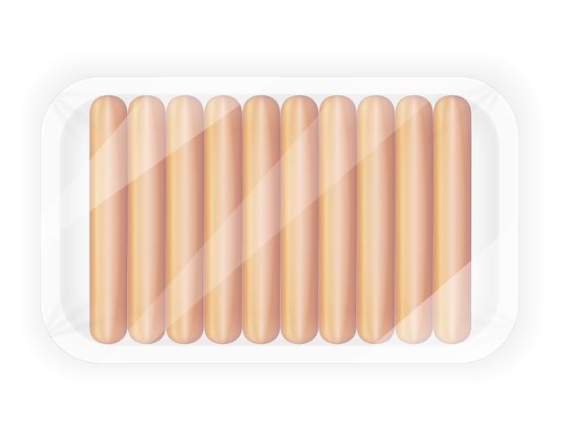 sausage in the package vector illustration