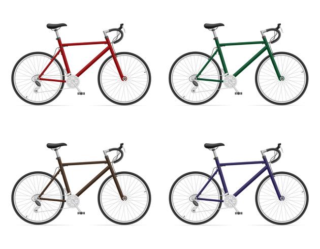 Bicicletas de carretera con ilustración de vector de cambio de marcha