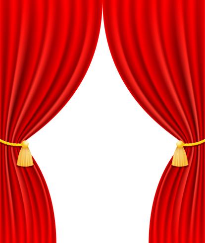 red theatrical curtain vector illustration