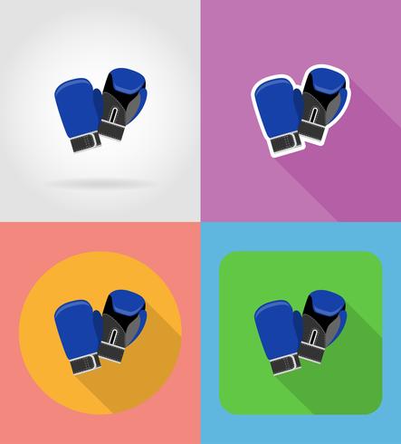 boxing gloves flat icons vector illustration