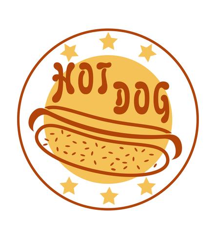 Logo hot dog para ilustración de vector de comida rápida