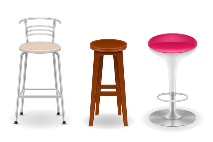 bar chair stool set icons vector illustration