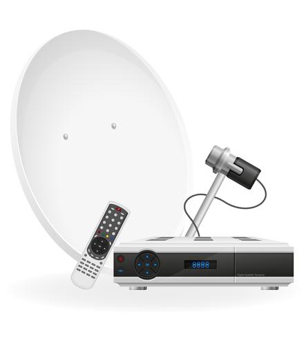 digital satellite receiver vector illustration