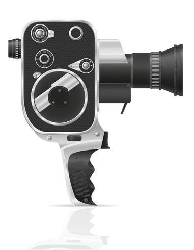 old retro vintage movie video camera vector illustration