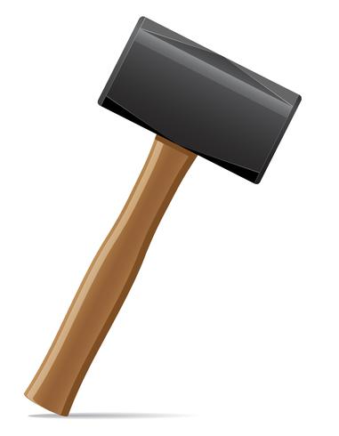 tool hammer with wooden handle vector illustration