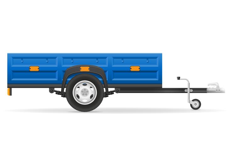 Remolque de coche para el transporte de mercancías ilustración vectorial vector