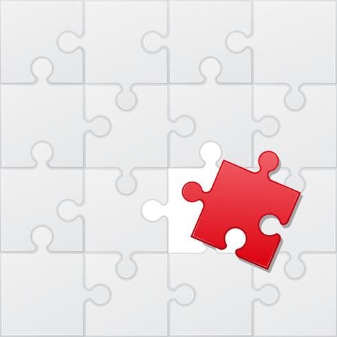 puzzle red and white vector illustration