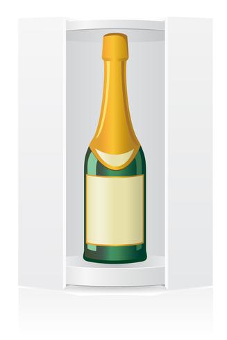 packing box for bottle vector illustration