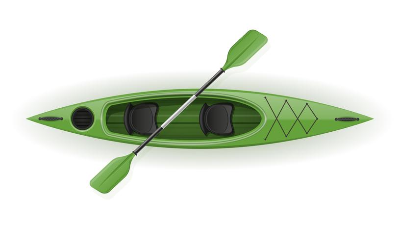 Kayak de plástico para pesca y turismo ilustración vectorial vector