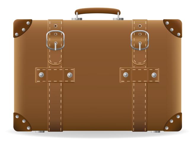 maleta vieja para la ilustración de vector de viaje