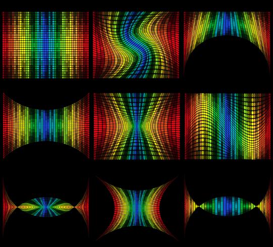 Set Abstract Multicolored Graphic Equalizer Vector