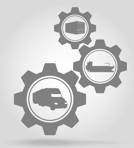 cargo delivery gear mechanism concept vector illustration