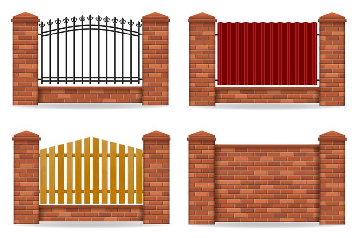 brick fence vector illustration