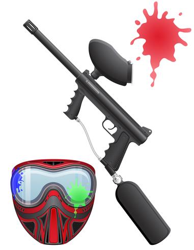 paintball set vector illustration