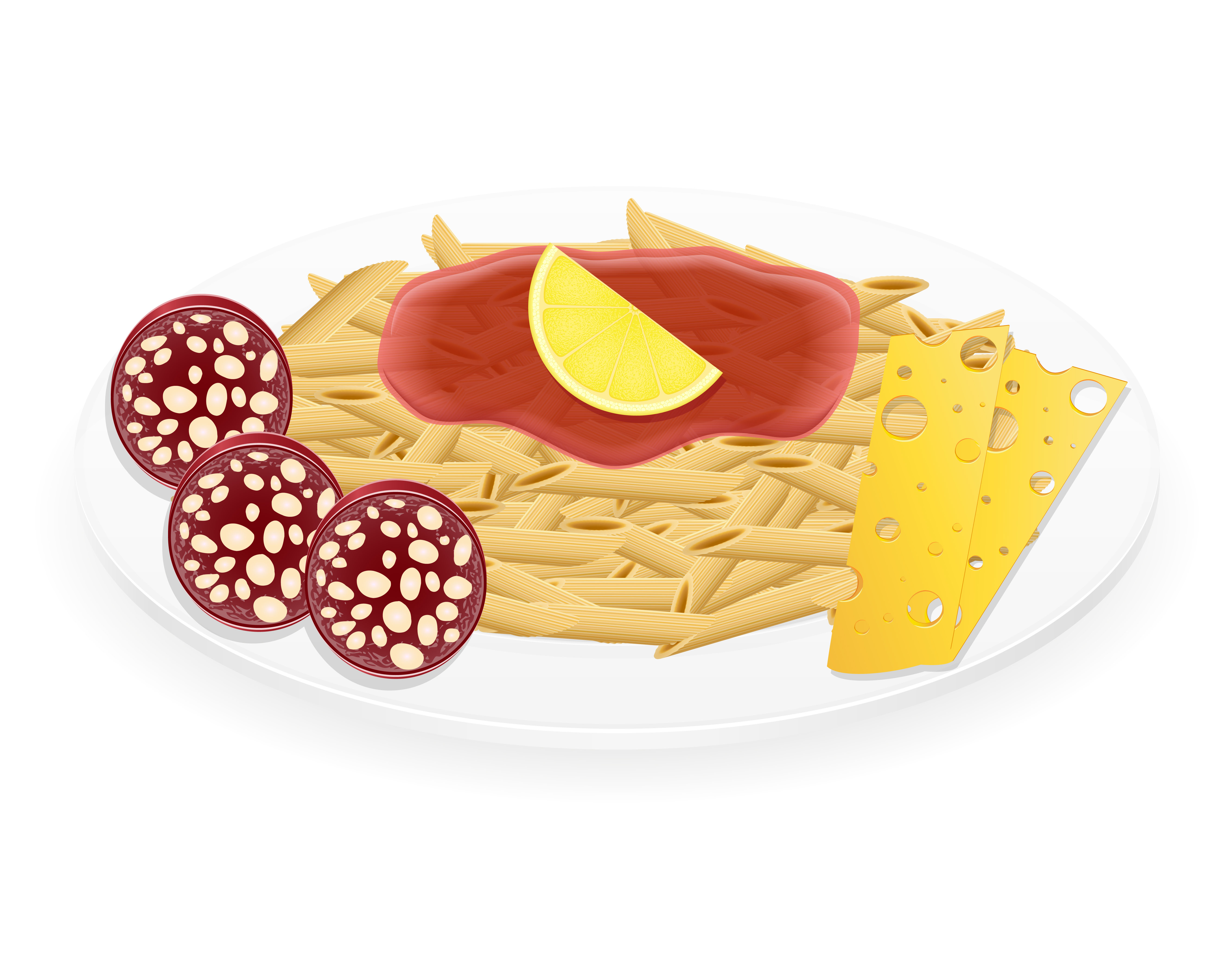 pasta on a plate vector illustration 514168 Vector Art at Vecteezy